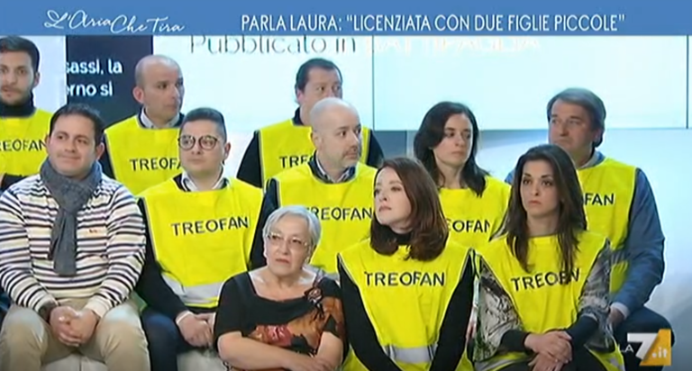 I lavoratori della Treofan nello studio di La7: “Libero cannibalismo, distruggono lavoro e territorio”