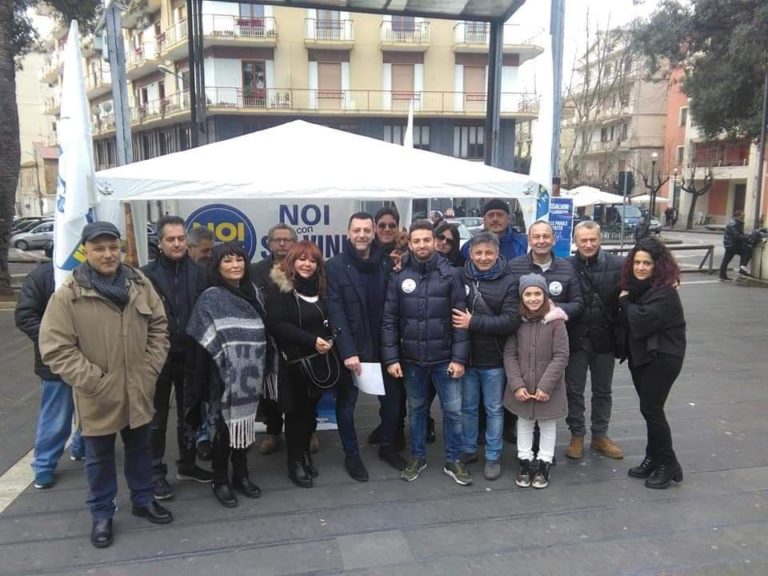 Eboli, Lega in piazza e il saluto di Falcone alla città