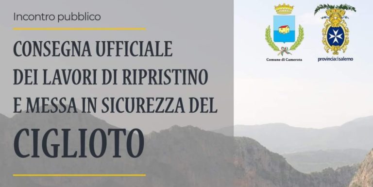 Camerota: consegna dei lavori del “Ciglioto”, sulla SP 66