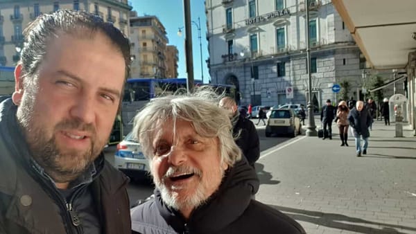 Salerno, il presidente della Sampdoria Massimo Ferrero avvistato in città