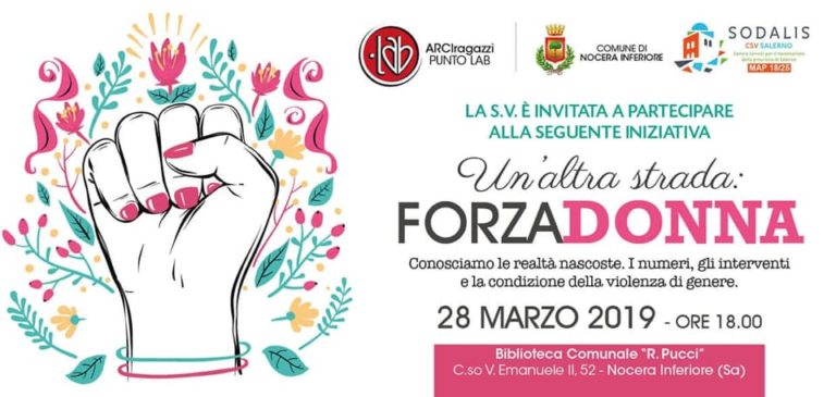 Nocera Inferiore: “Un’altra strada: forza donna”, da domani incontri sulla violenza di genere