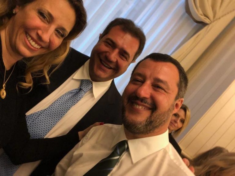 Ex sindaco di Pontecagnano Ernesto Sica al compleanno di Matteo Salvini