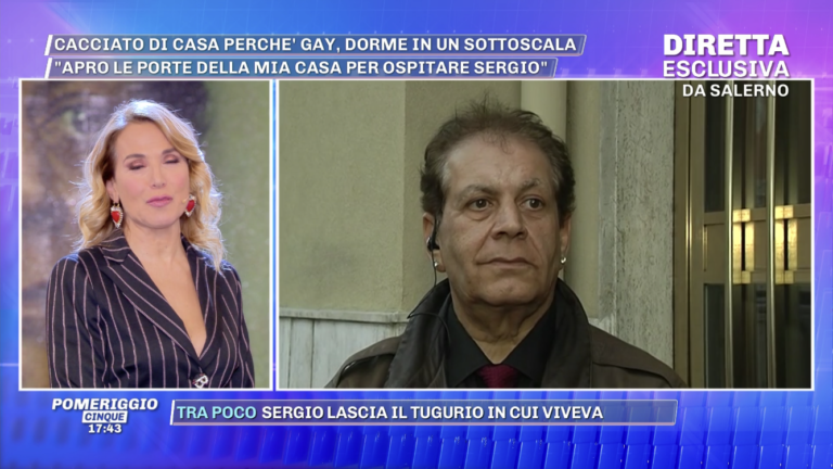 Salerno: Sergio cacciato di casa perché gay. Trova ospitalità con Canale 5
