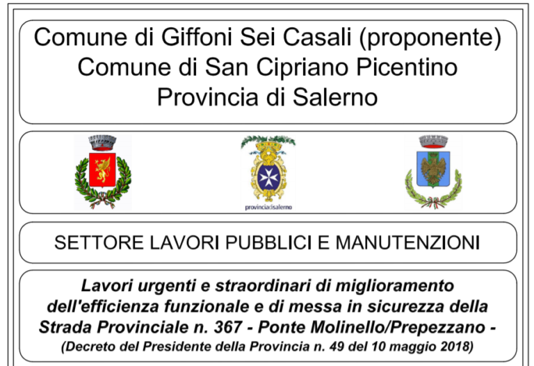 Asse San Cipriano-Giffoni Sei Casali: arrivano i fondi per la sicurezza stradale