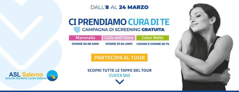 Tour screening dell’ASL Salerno, tutte le tappe