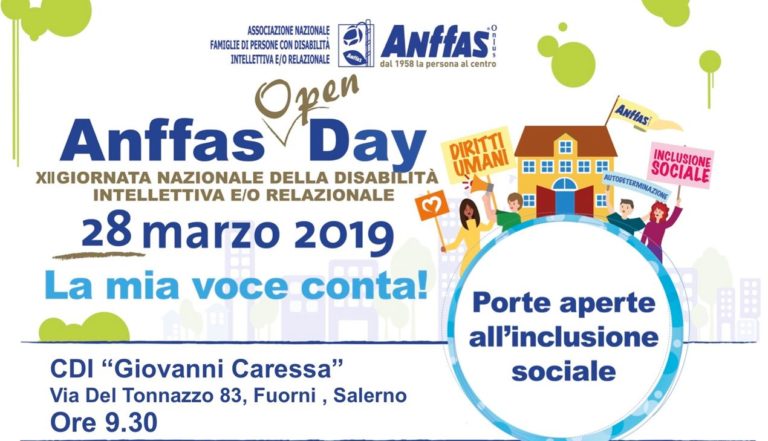 Giornata Nazionale della Disabilità intellettiva e/o relazionale: open day a Salerno e Napoli
