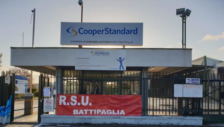 Cooper Standard: indette 8 ore di sciopero a Battipaglia e Oliveto Citra