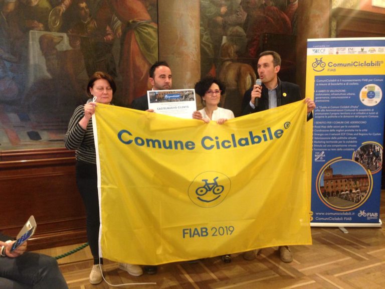 Tre comuni cilentani premiati con la Banidera Gialla per i Comuni Ciclabili