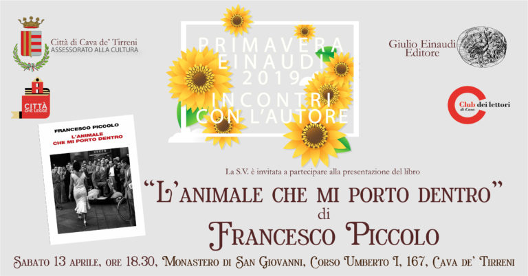 Cava de’ Tirreni, Francesco Piccolo alla “Primavera Einaudi”