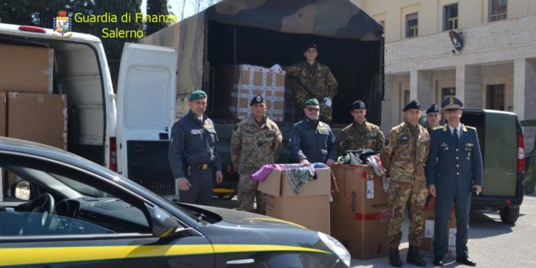 Salerno, donati alla Caritas in Libano 5mila capi di abbigliamento sequestrati