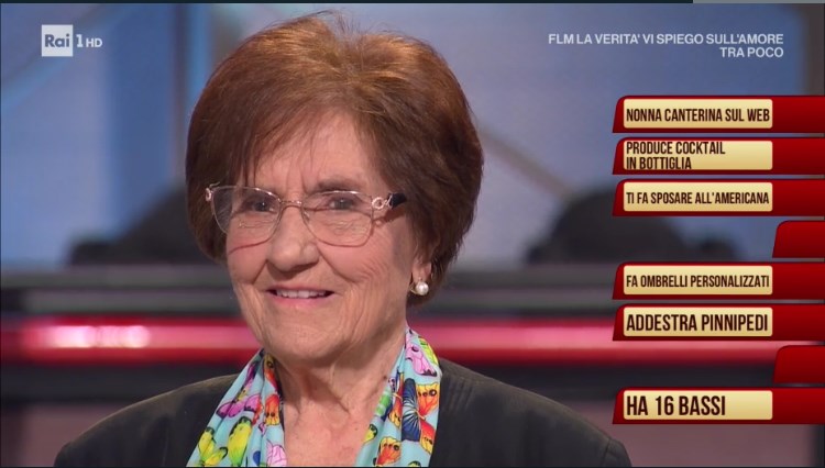 Nonna Rosetta, la celebre nonna canterina protagonista a “I soliti ignoti” su Rai 1