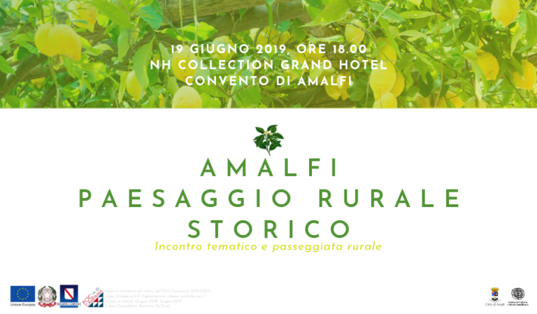 Amalfi, Paesaggio Rurale Storico: il 19 giugno un incontro di studi dedicato