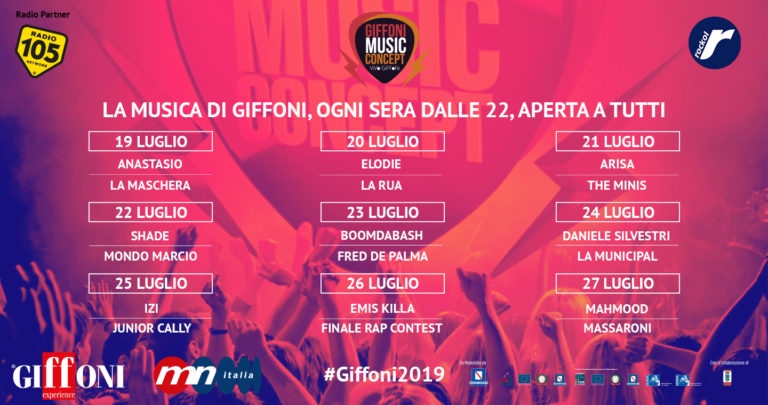 Giffoni Music Concept dal 19 al 27 Luglio, il meglio della musica italiana