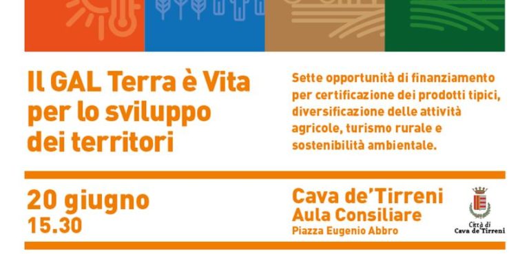 Cava de’ Tirreni, “Gal Terra è Vita”: il 20 giugno la presentazione a Palazzo di Città