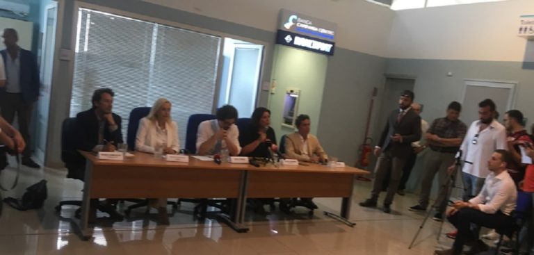Aeroporto di Salerno, conferenza stampa con il ministro Toninelli