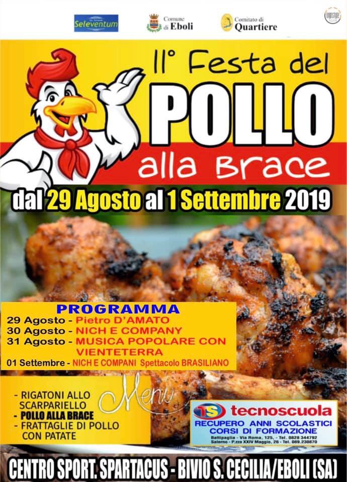 Eboli, 2^ Festa del Pollo alla Brace, dal 29 Agosto al 1 Settembre