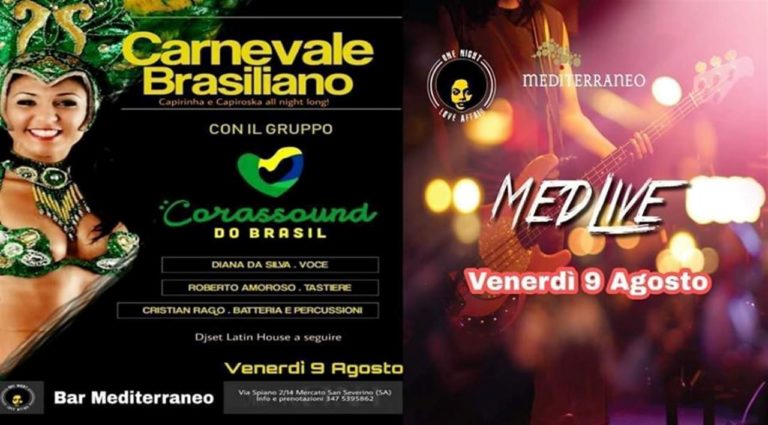 Mercato S. Severino, due grandi appuntamenti al Bar Mediterraneo