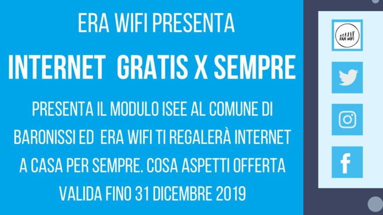 “Banda Larga contro la crisi”: l’offerta di ERA WIFI ai cittadini di Baronissi