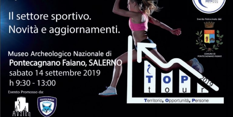 T.O.P. Tour 2019, sabato 14 settembre la tappa provinciale a Pontecagnano