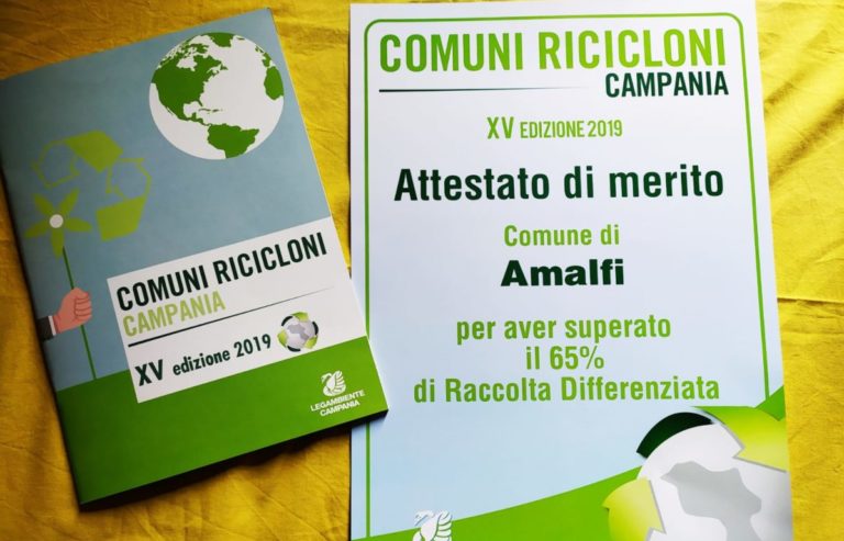 Amalfi, il Comune premiato come “Riciclone”