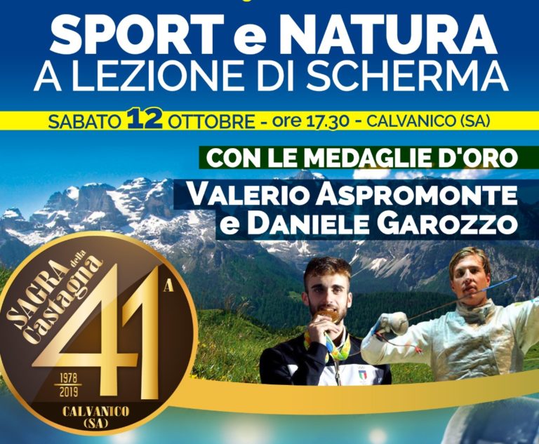 I due ori olimpici Daniele Garozzo e Valerio Aspromonte alla Sagra della Castagna di Calvanico