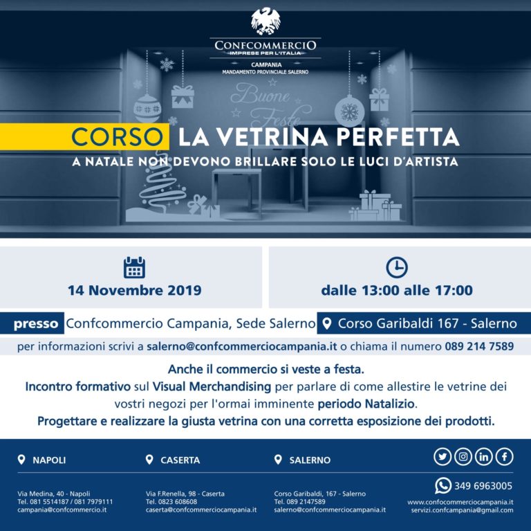 Confcommercio presenta  a Salerno “La vetrina perfetta”