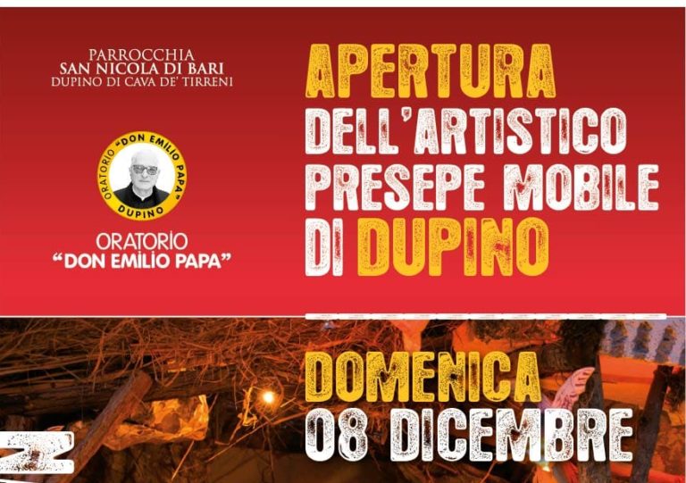 Cava de’ Tirreni, domenica l’apertura del presepe di Dupino