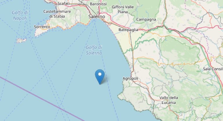 Trema il salernitano: scossa di terremoto nel Golfo di Salerno