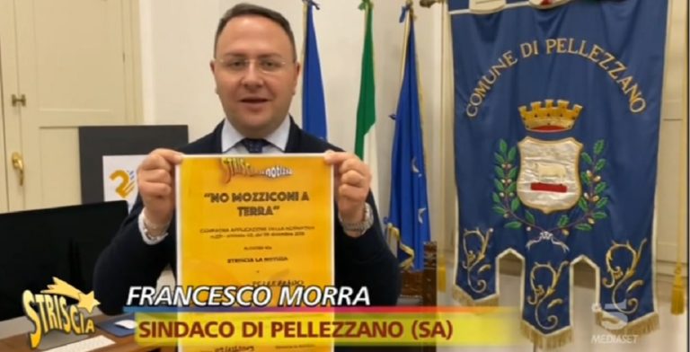 Striscia la Notizia a Pellezzano per la campagna contro i mozziconi