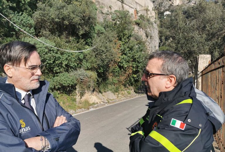 SS 163 Amalfitana, sopralluogo della Protezione Civile dopo il ripristino