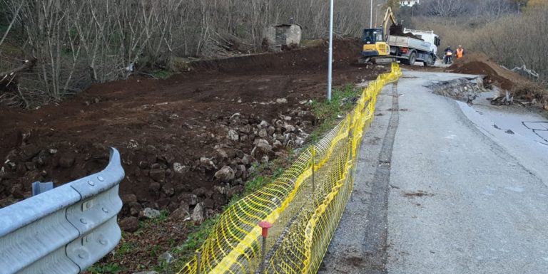 San Cipriano Picentino: lavori in corso per la riapertura parziale della SP26a