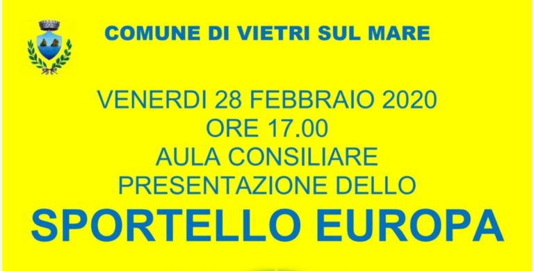 A Vietri sul Mare nasce lo “Sportello Europa” per l’integrazione europea