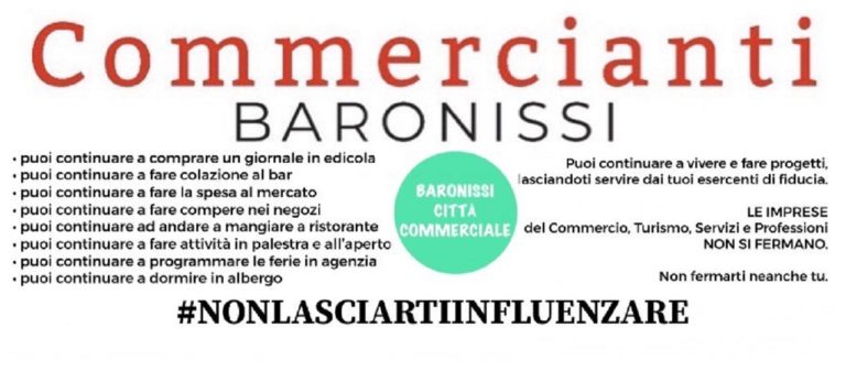 Baronissi, commercianti uniti nella campagna #Nonlasciartiinfluenzare