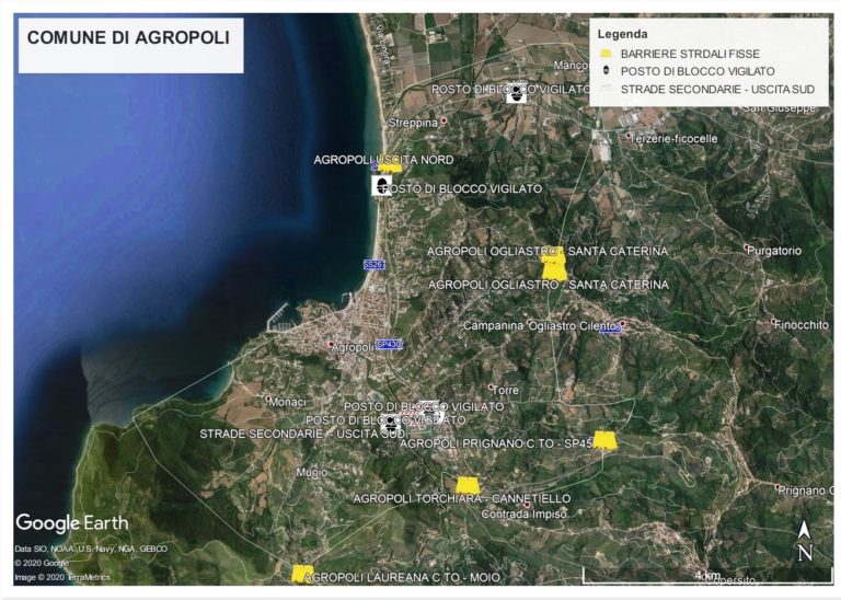 Agropoli, il Sindaco dispone la chiusura strade secondarie di accesso alla città