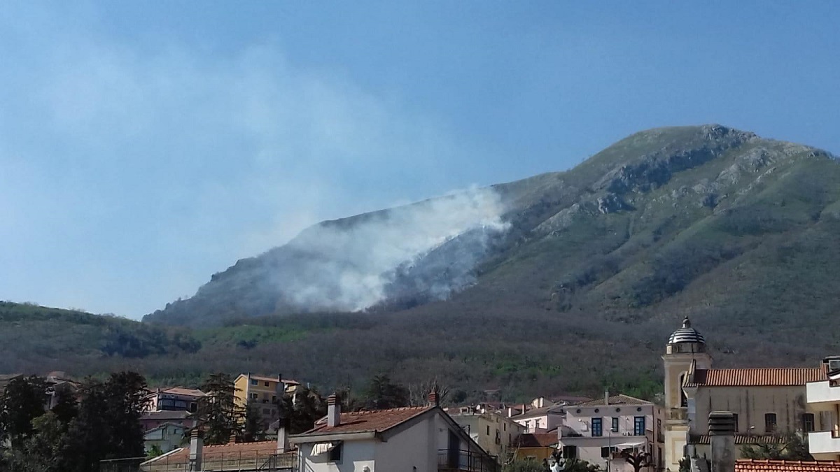 Castiglione del Genovesi incendio boschivo sul