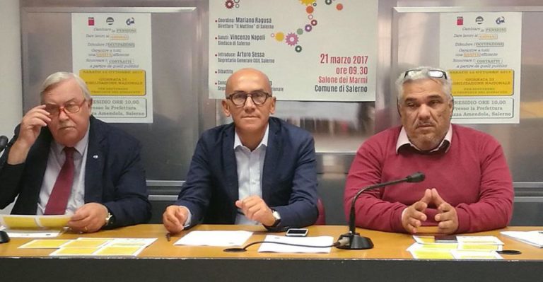 Il Prefetto di Salerno incontra i segretari generali di Cgil, Cisl e Uil