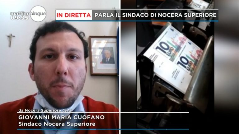 Nocera Superiore, buoni spesa: il sindaco Cuofano a Mattino 5