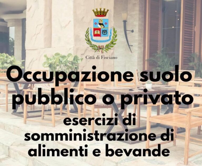 Fisciano, misure per incentivare occupazione suolo pubblico o privato