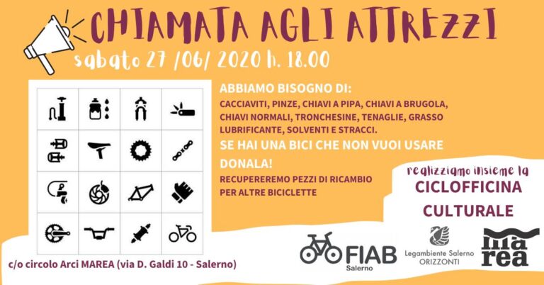 A Salerno “Chiamata agli Attrezzi” per la Ciclofficina Culturale