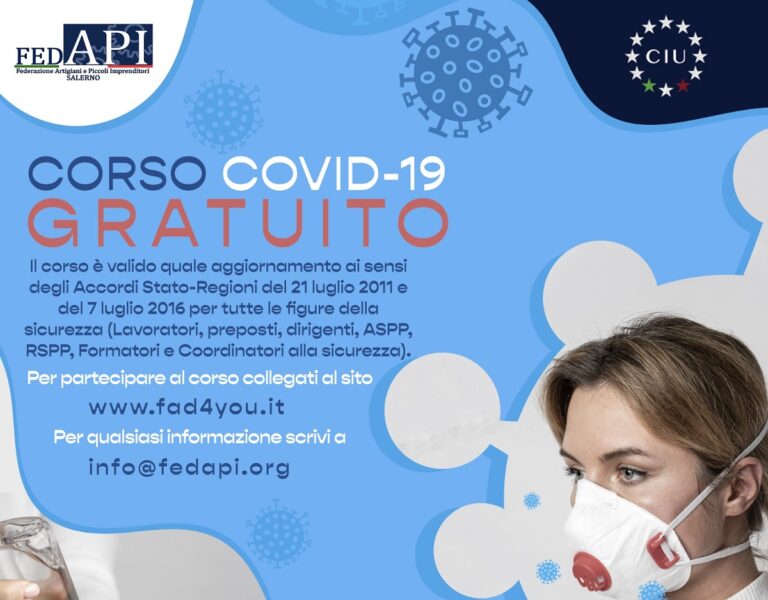 FedAPI, in collaborazione con CIU, indice un corso Covid-19 gratuito