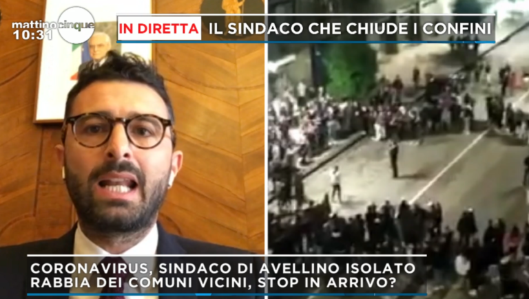 Pontecagnano, il Sindaco Lanzara a Mattino 5 contro la movida di Avellino