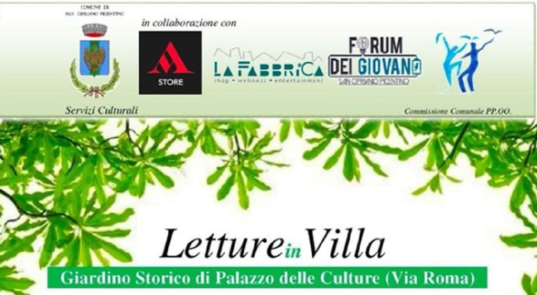 San Cipriano Picentino: “letture in Villa”, in collaborazione con Mondadori