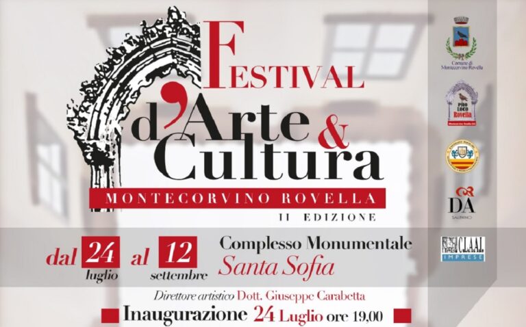 Montecorvino Rovella, al via la seconda edizione del Festival d’Arte e Cultura