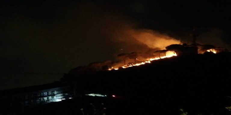 Salerno: non si arresta il vasto incendio propagatosi sul Monte Stella