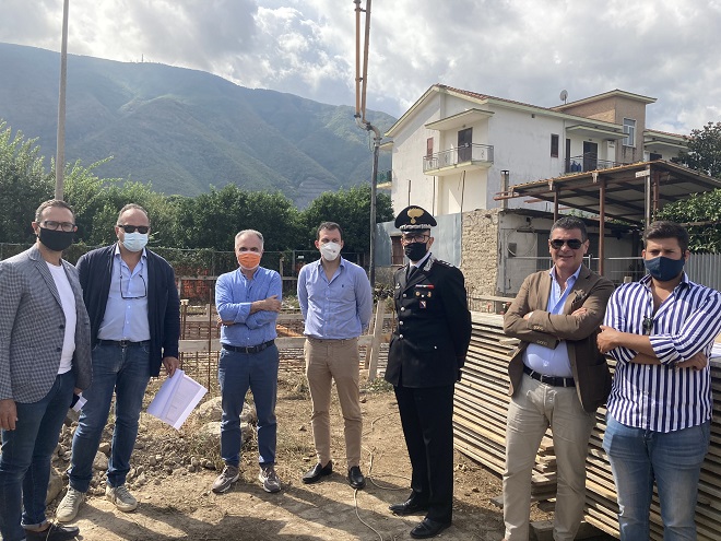 Il Colonnello Di Gangi in visita al cantiere della nuova caserma