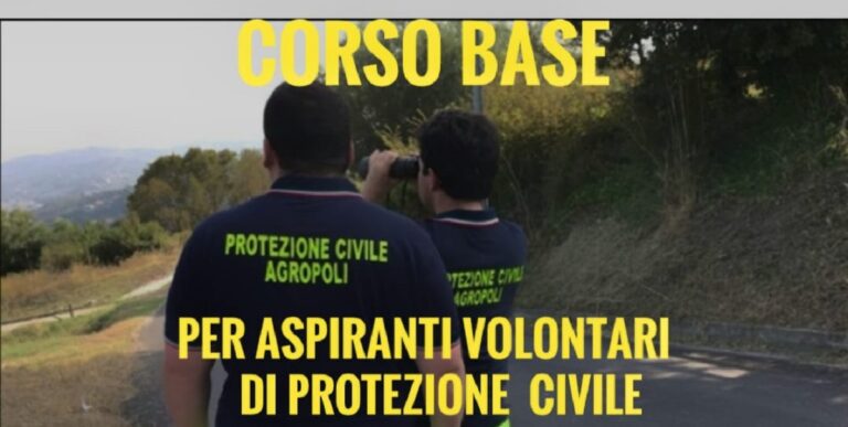 Agropoli, corso base per entrare nel gruppo di Protezione Civile