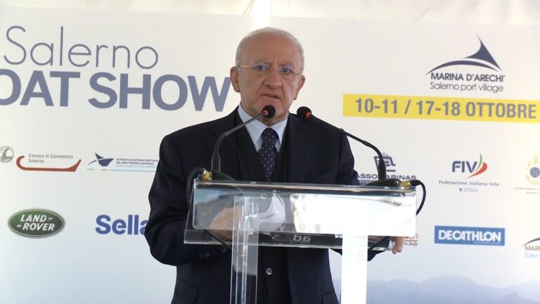 Salerno, De Luca all’inaugurazione del “Salerno Boat Show”