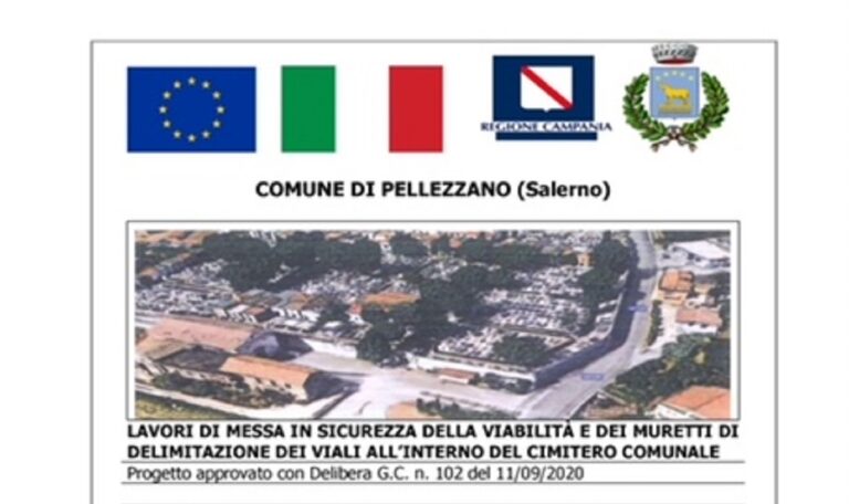 Pellezzano, iniziati i lavori di messa in sicurezza di viabilità e dei muretti nel cimitero