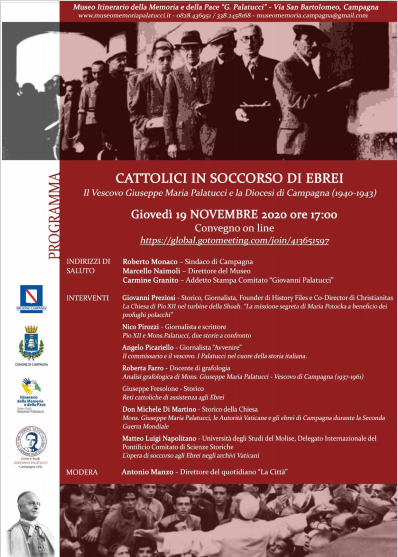 Campagna, Convegno on line “cattolici in soccorso di ebrei”