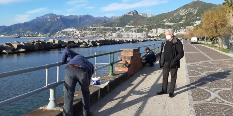 Manutenzione a Salerno, proseguono i lavori sul Lungomare Trieste